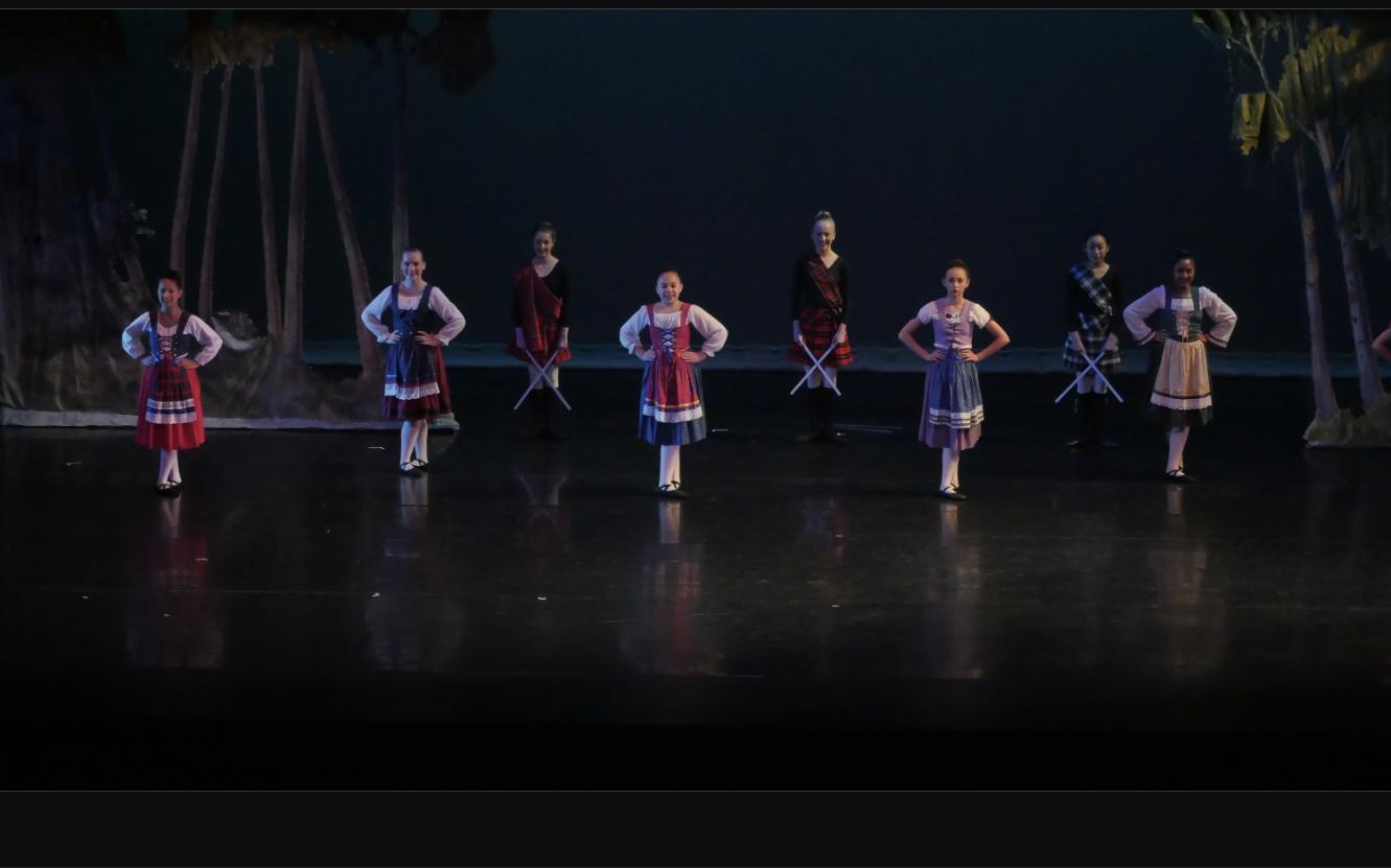 Valley Dance Theatre company dancers on stage in costume